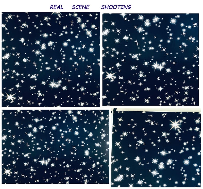 Laeacco 10x10ft Starry Night Sky Photography Backdrop Shining Twinkle Stars Dark Blue Background Newborn Baby Shower Birthday Party Cake Table Decoration Children Baby Kids Girls Photo Portrait Studio - Image 2